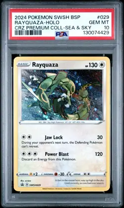 Pokemon TCG Rayquaza SWSH 029 Holo Black Star Promo PSA 10 Gem Mint - Image 1