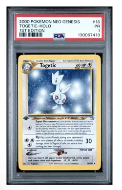2000 pokemon neo genesis 1st edition holo Togetic Holo Psa 1 - Image 1