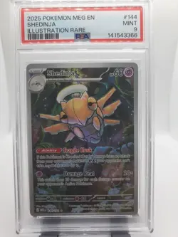 2025 POKEMON MEG EN-MEGA EVOLUTION ILLUSTRATION RARE #144 SHEDINJA PSA 9 - Image 1