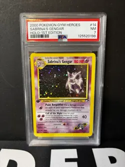 Pokemon Sabrina's Gengar Gym Heroes 1st Edition Holo Rare #14 PSA 7 - Image 1