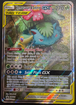 Pokemon TCG Venusaur & Snivy GX SM229 Alt Art Promo Sun & Moon Tag Team LP - Image 1
