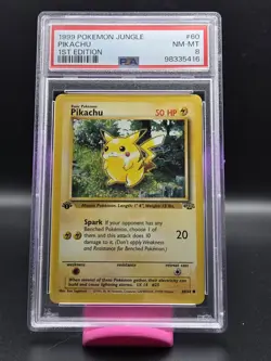 PSA 8 Pikachu 60 1st Edition Tcg 1999 Pokemon Jungle - Image 1