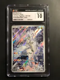 CGC 10 N's Reshiram 167/159 Pokemon Journey Together 2025 English - Image 1