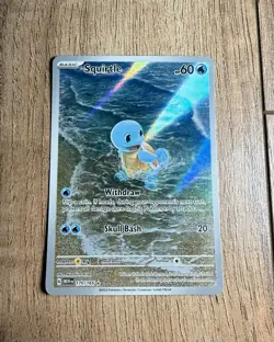Pokemon Squirtle 170/165 Scarlet & Violet 151 Illustration Rare Holo English LP - Image 1