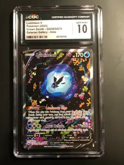 CGC 10 Lumineon V Full Art GG39/GG70 2023 Pokemon Crown Zenith - Image 1
