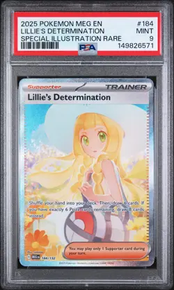 2025 Pokemon Meg En-Mega Evolution #184 Lillie'S Determination SIR PSA 9 - Image 1