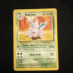 Pokemon TCG Nidorino Base Set 37/102 Regular MP. - Image 1