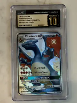 Pokemon Charizard GX Hidden Fates Full Art #SV49 CGC 10 Pristine - Image 1