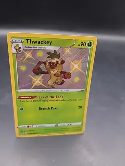 Pokemon - Thwackey - SV005/SV122 - Shining Fates Shiny Vault - Holo NM - Image 2