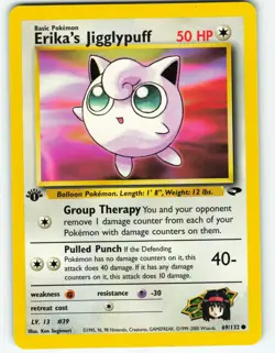 Erika's Jigglypuff - 1st Edition - 69/132 Gym Challenge - Pokemon TCG - 2000 - Image 1