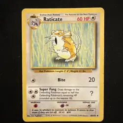 Pokemon TCG Raticate Base Set 40/102 Regular MP. - Image 1