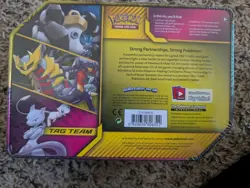 Pokemon TCG: Mewtwo & Mew GX Tag Team Power Partnership Tin Factory Sealed - Image 4