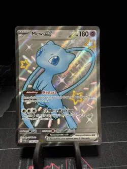 Pokemon TCG Mew ex 216/091 Shiny Ultra Rare Full Art SV Paldean Fates Holo NM+ - Image 1