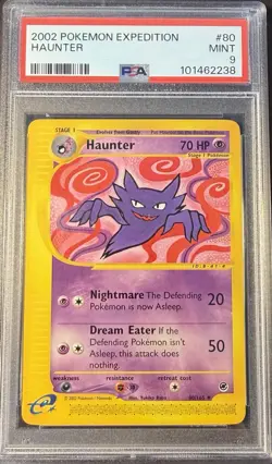 2002 Pokemon Expedition 80 Haunter PSA 9 Mint - Image 1