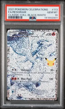 PSA 10 RESHIRAM 113 CELEBRATIONS CLASSIC COLLECTION POKEMON GEM MINT BM - Image 1