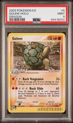 PSA 9 Mint Golem - Holo #5 EX Dragon Pokemon 2003 (Low Pop) - Image 1