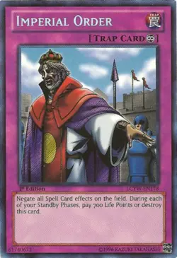 Imperial Order - LCYW-EN178 - Secret Rare - 1st Edition NM Yugioh Legendary Coll - Image 1