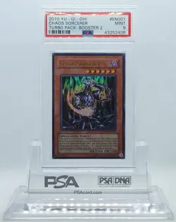 YUGIOH TURBO PACK TU02-EN001 CHAOS SORCERER ULTRA RARE PSA 9 MINT #43252406 - Image 1