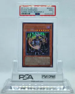YUGIOH TURBO PACK TU02-EN001 CHAOS SORCERER ULTRA RARE PSA 9 MINT #43252406 - Image 2