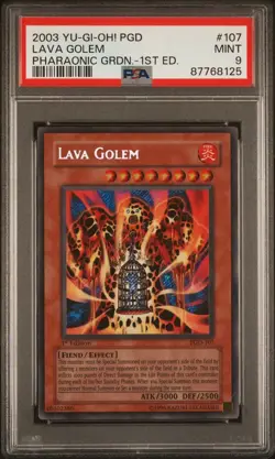 2003 Yu-Gi-Oh Lava Golem Pharaonic Guardian 1st Edition Secret Rare PGD-107 PSA9 - Image 4