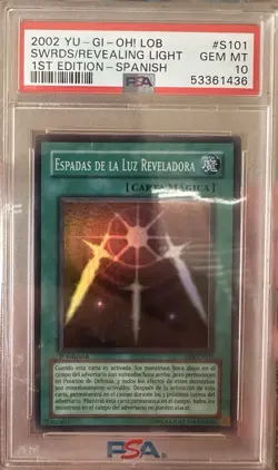 2002 Yu-Gi-Oh! Swords Of Revealing Light LOB SPANISH 1st Edition Super PSA 10 - Image 1