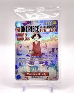 One Piece Monkey D. Luffy US College Basketball Promo Cards (NM Sealed) - Image 2