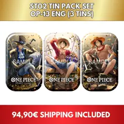SET One Piece TIN Pack ST02 OP-13 ENG – Promo + 2 Booster – Sigillato – Raro - Image 1
