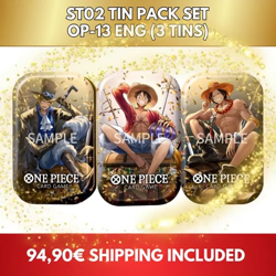 SET One Piece TIN Pack ST02 OP-13 ENG – Promo + 2 Booster – Sigillato – Raro - Image 2