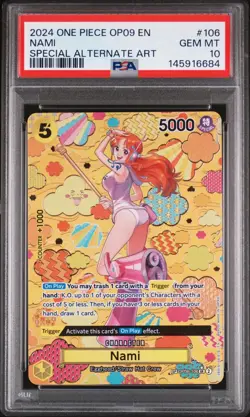 PSA 10 Nami SP Special Rare #OP09-106 One Piece English - Image 1
