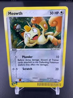 WOTC SWIRL - Meowth #13 Black Star Promo - Holo Rare Pokemon Card - Image 1