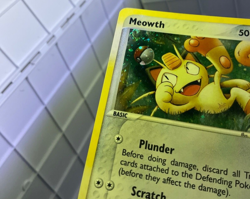 WOTC SWIRL - Meowth #13 Black Star Promo - Holo Rare Pokemon Card - Image 3