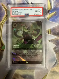 Disney Lorcana 2024 Ursula Enchanted #212 Into The Inklands - PSA 10 Gem Mint - Image 1