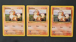 Pokemon Growlithe *1st Edition* Lot of 3 Cards Shadowless & Base Included 28/102 - Image 2