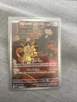 Pokemon TCG Team Rockets Meowth Card 203/182 Destined Rivals - Image 1