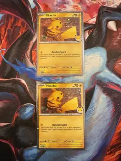 Pikachu 2026 Pokemon Day Collection Promo Card NM With Swirls!! Lot of 2 - Image 1