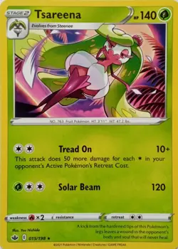 015/198 TSAREENA | RARE | CHILLING REIGN POKEMON CARD - Image 1