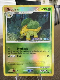 Pokemon TCG Grotle Card 49/130 Reverse Holo Stamped Diamond & Pearl - Image 1