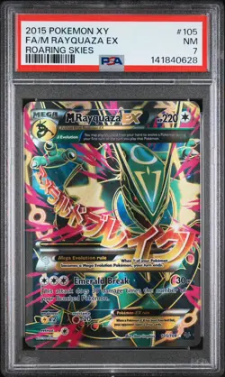 Pokemon Card M Rayquaza EX 105/108 Roaring Skies Holo Full Art PSA 7 - Image 1