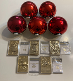 Pokemon 23K Gold Plated Trading Cards 1999 Burger King x5 Pikachu Mewtwo + - Image 1