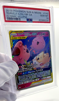 Pokemon Cards - PSA 10 Togepi & Cleffa & Igglybuff GX 143/236 - Cosmic Eclipse - Image 4
