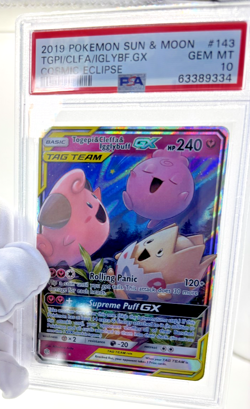 Pokemon Cards - PSA 10 Togepi & Cleffa & Igglybuff GX 143/236 - Cosmic Eclipse - Image 5