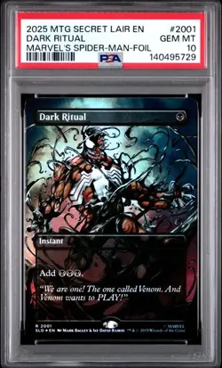 MTG Dark Ritual Spider-Man Foil 2001 PSA 10 POP 7 Secret Lair Drop - Image 1