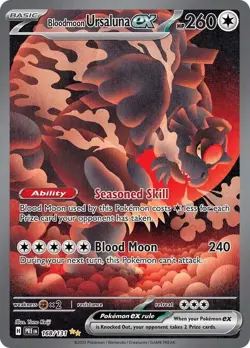 Bloodmoon Ursaluna ex Illustration Rare - Pokemon Prismatic Evolutions 168/131 - Image 1