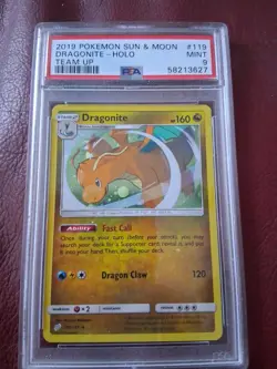 2019 Pokemon Sun & Moon Team-Up Cosmos #119 DRAGONITE HOLO | PSA 9 | FART SWIRL - Image 1
