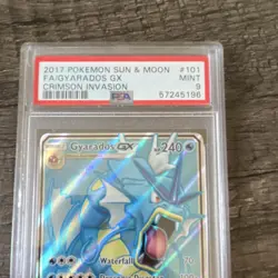 Pokemon Gyarados GX Full Art Ultra Rare Holo 101/111 Crimson Invasion PSA 9 - Image 3
