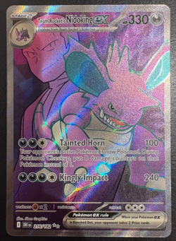 Pokemon TCG Team Rocket's Nidoking EX 216/182 SV10: Destined Rivals Holo NM - Image 1