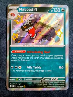 Mabosstiff 188/091 Sv: Paldean Fates Holo Shiny Rare English TCG Pokemon NM - Image 1