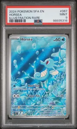 2024 POKEMON SFA EN-SHROUDED FABLE #067/064 HORSEA ILLUSTRATION RARE PSA 9 - Image 1