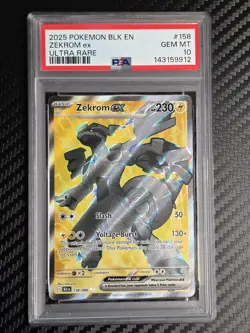 PSA 10 Zekrom ex #158 BLK EN BLACK BOLT ULTRA RARE Pokemon TCG GEM MINT - Image 2