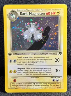 🔥Dark Magneton 1st EDITION Team Rocket 11/82 “Holo Rare” TRUE Pokemon Treasure! - Image 1